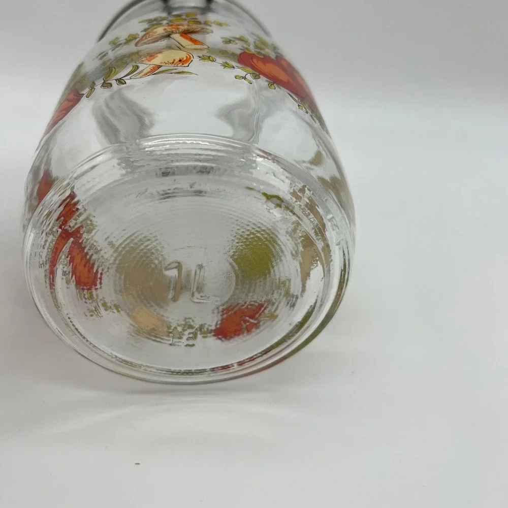 VTG Arc Franc Spice Of Life Vegetable Glass Canister Jars Set 5 Mushroom Toa